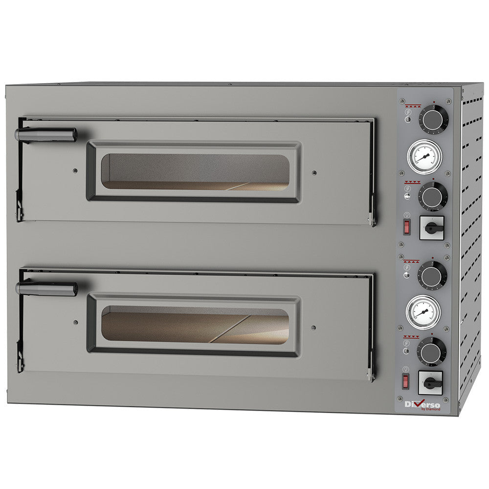 Four électrique triphasé 2 x 4 pizzas de 330 mm 2 chambres - Diverso