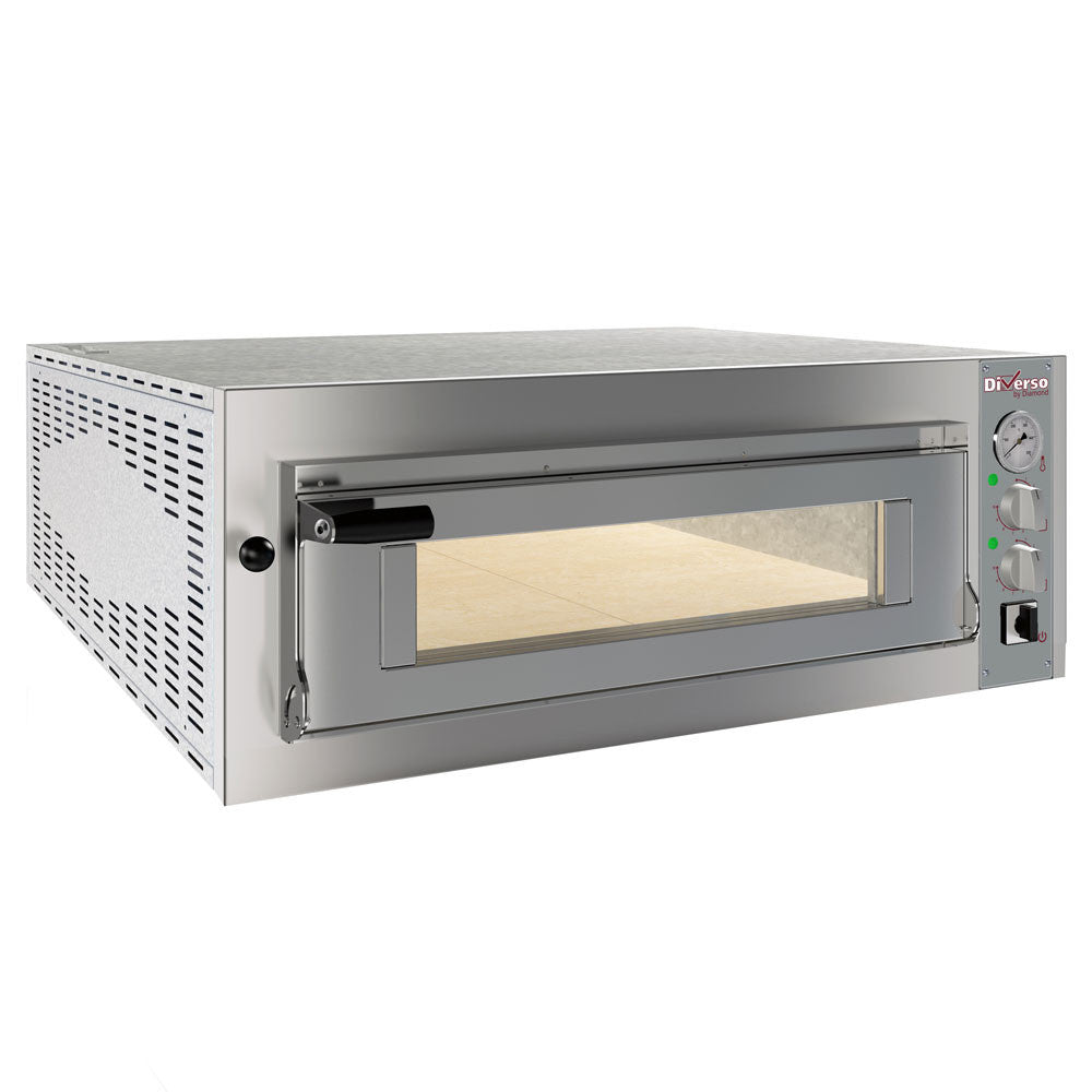 Four à pizza électrique - 4 pizzas 35 cm - 50-400°C - Sole réfractaire - Thermostat digital - 5,75 kW - Diverso