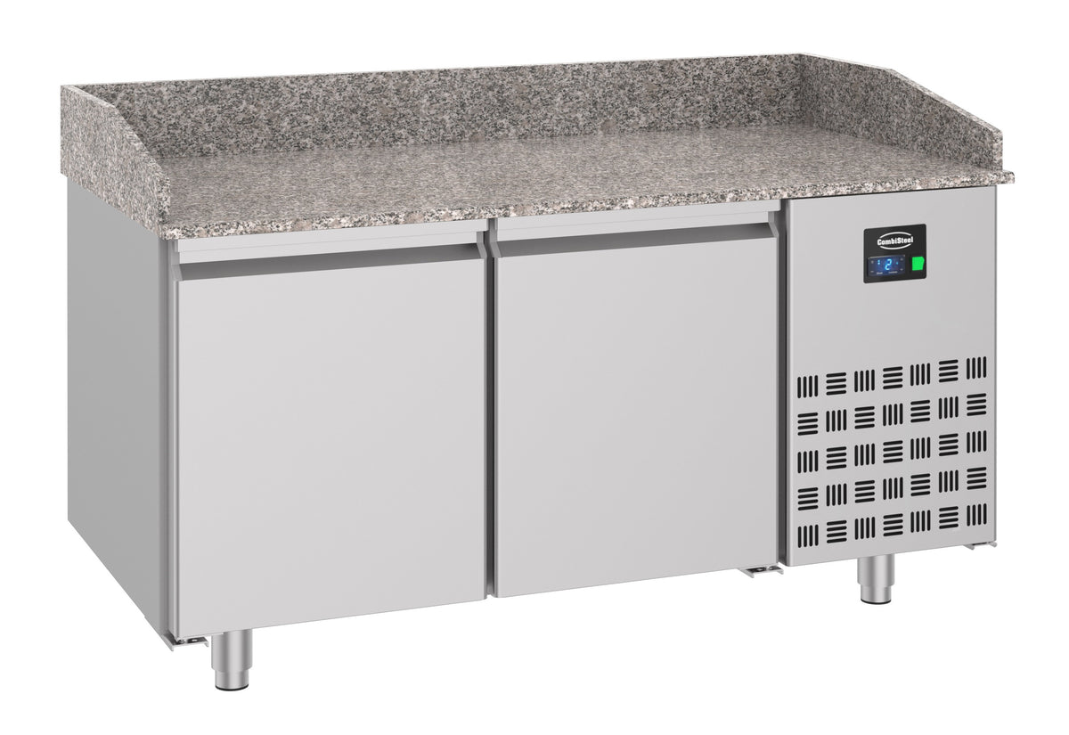 Table réfrigérée prépa. pizza 2 portes inox 1550x800x1080 mm 380 L 0.2 kW Combisteel - Table réfrigérée pizza professionnel CHR - matériel cuisine pro - Cuistéo