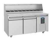 Table préparation pour pizza 2 portes inox 1790x850x1360 mm 460 L 0.3 kW Combisteel - Table réfrigérée pizza professionnel CHR - matériel cuisine pro - Cuistéo
