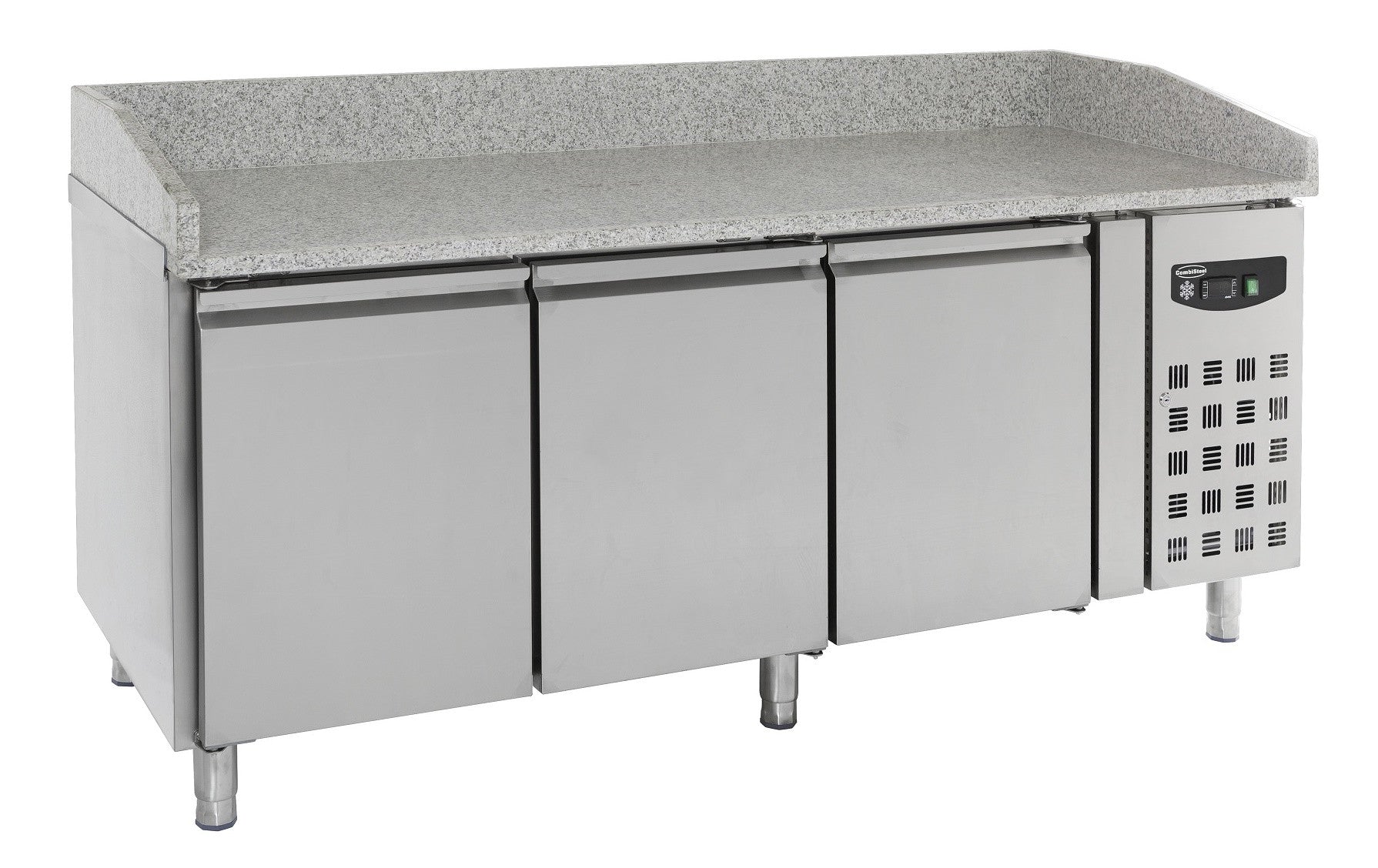 Table de préparation pizza 3 portes inox 580L - Réfrigérée 2025x800x1000 mm 0.34 kW Combisteel - Table réfrigérée pizza professionnel CHR - matériel cuisine pro - Cuistéo