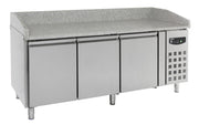 Table de préparation pizza 3 portes inox 580L - Réfrigérée 2025x800x1000 mm 0.34 kW Combisteel - Table réfrigérée pizza professionnel CHR - matériel cuisine pro - Cuistéo