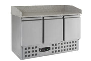 Table réfrigérée pizza 3 portes battantes 1400mm - Refroidissement statique inox 230 L 0.34 kW Combisteel - Table réfrigérée pizza professionnel CHR - matériel cuisine pro - Cuistéo
