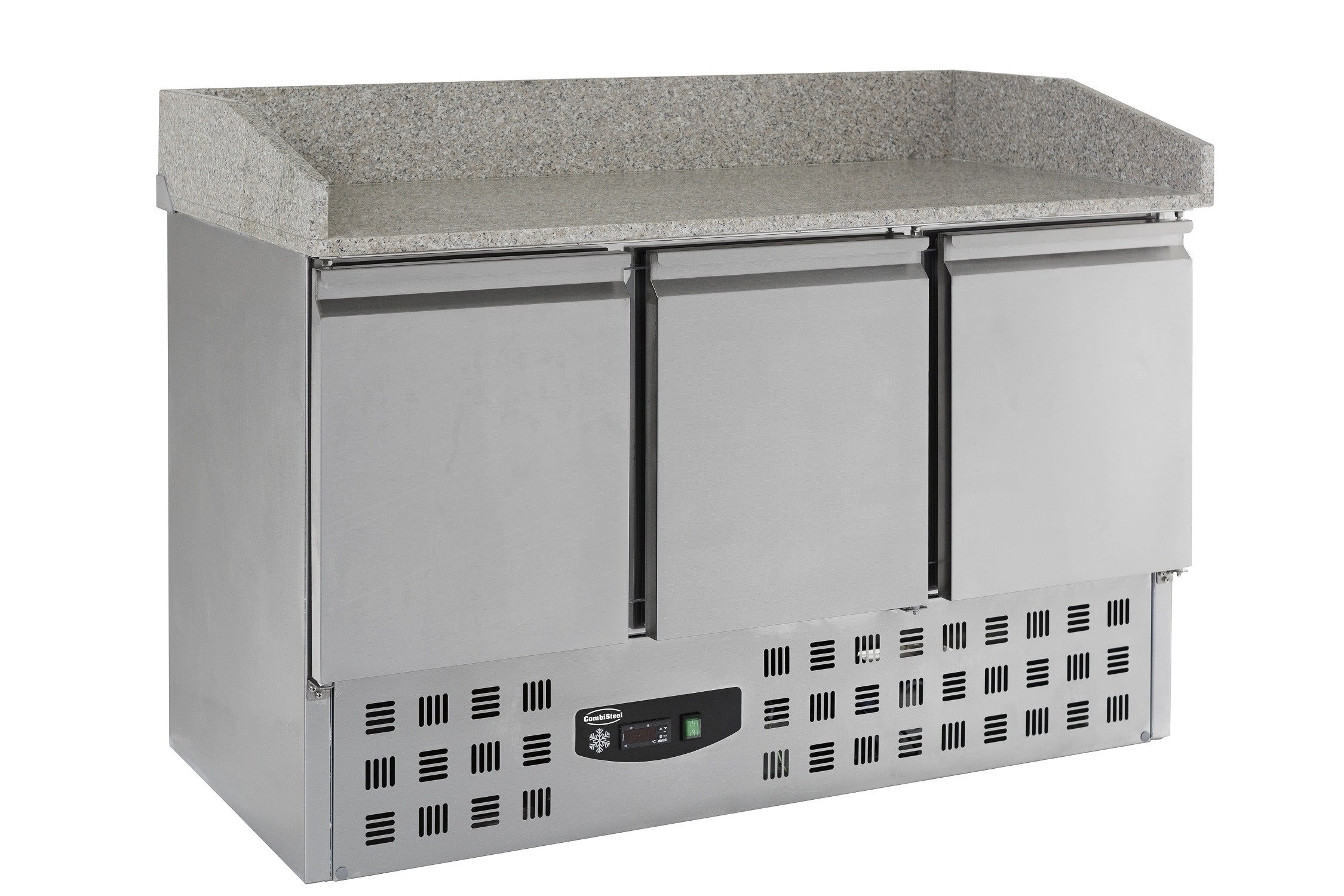 Table réfrigérée pizza 3 portes battantes 1400mm - Refroidissement statique inox 230 L 0.34 kW Combisteel - Table réfrigérée pizza professionnel CHR - matériel cuisine pro - Cuistéo