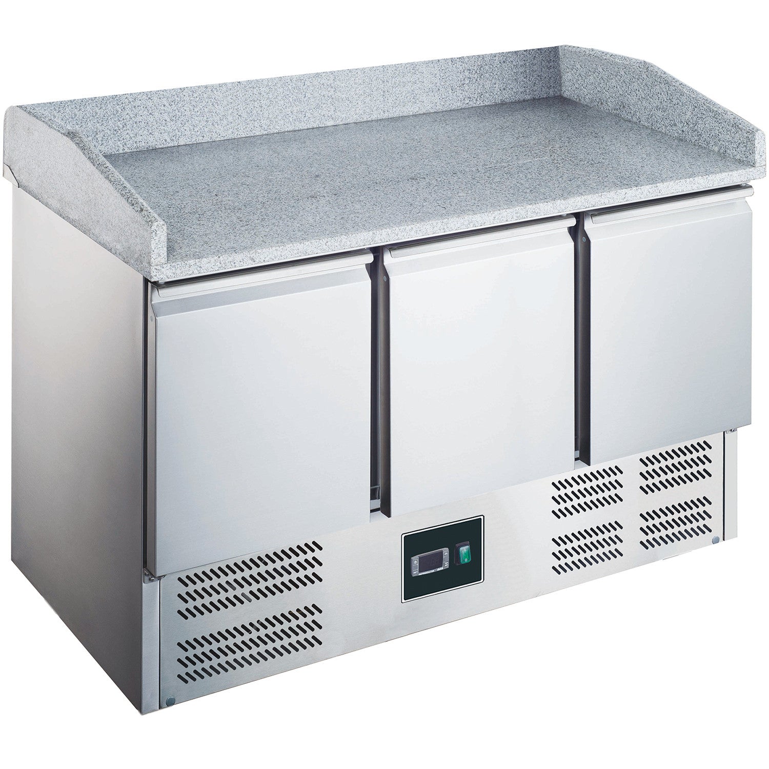 Table pizza - 3 portes - Granit - Professionnel inox 297 L Saro - Saladette Pizza professionnel CHR - matériel cuisine pro - Cuistéo
