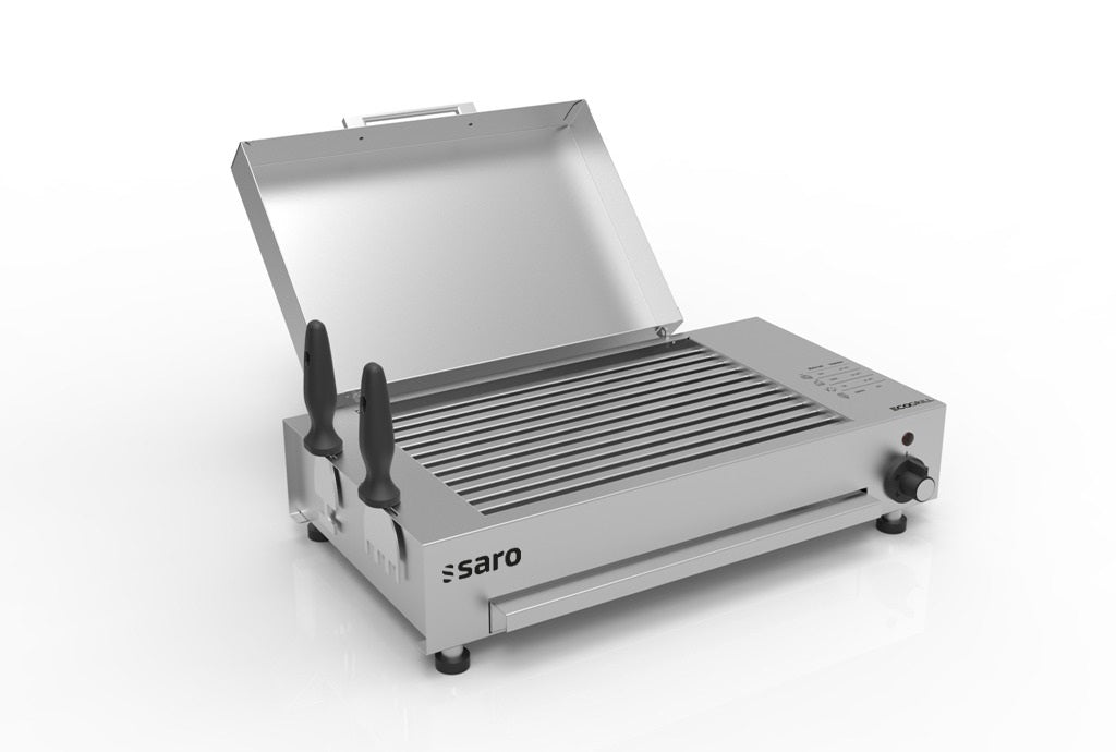 Grill Professionnel - Inox - Température 80-320°C - Barres Chauffées - Nettoyage Facile - Saro