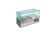 Saladette réfrigérée GN1/3 inox 955mm - idéale CHR - 3 récipients Saro - Saladette pizza à poser professionnel CHR - matériel cuisine pro - Cuistéo