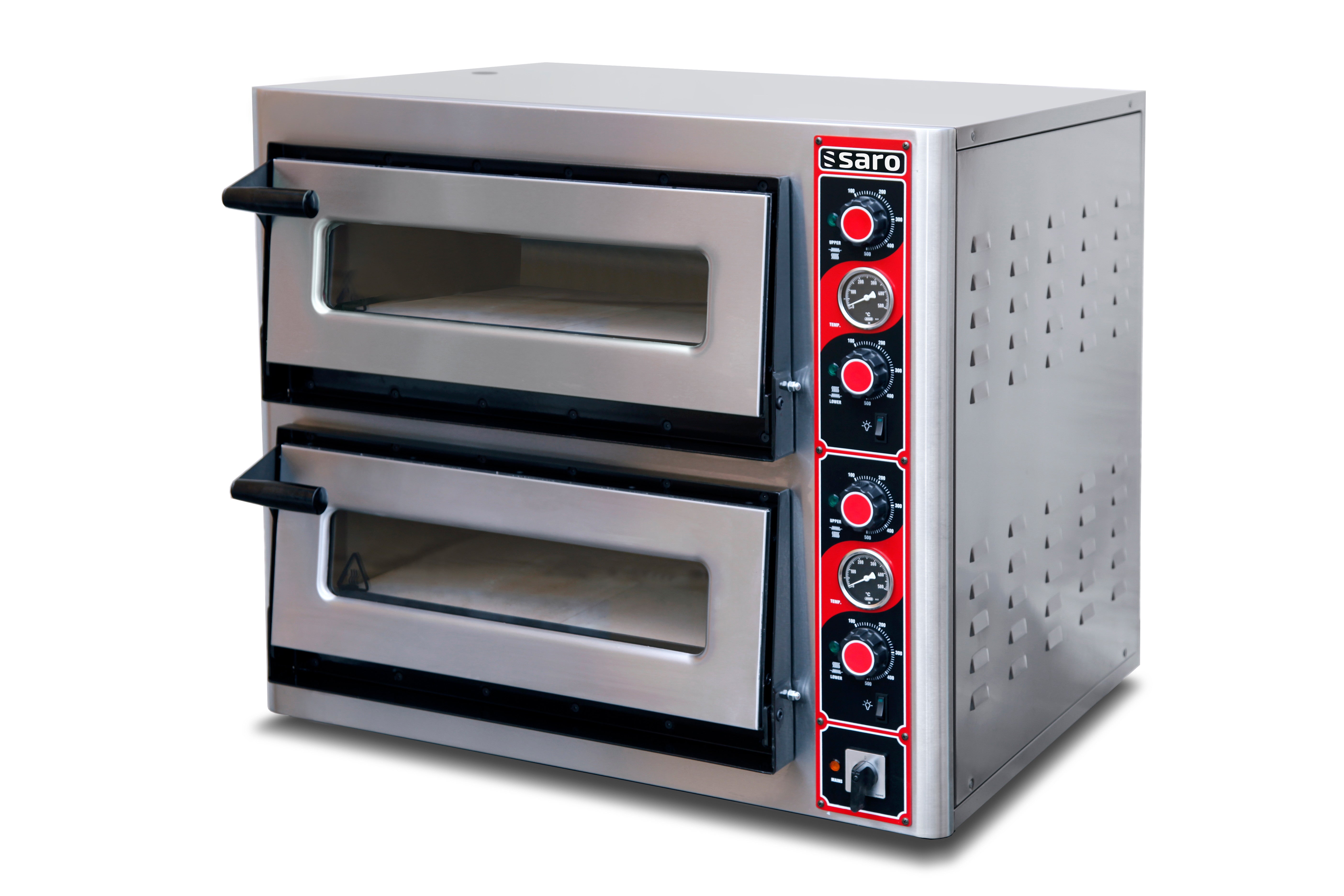 Four à Pizza - 8 Pizzas - 300 mm - 450°C - 10 kW - Acier Inoxydable - FABIO 2620 Saro - Four à pizza électrique double professionnel CHR - matériel cuisine pro - Cuistéo