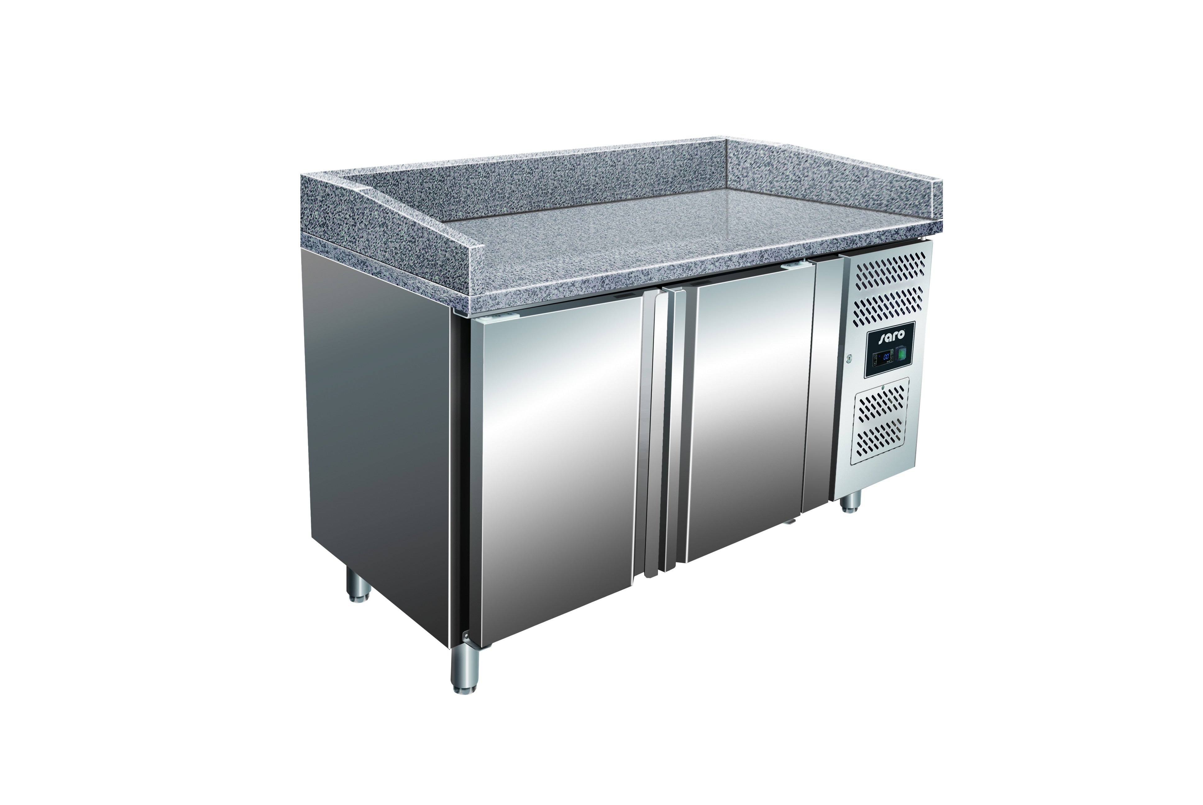 Table pizza - 2 portes - Granit - Professionnel inox 266 L Saro - Saladette Pizza professionnel CHR - matériel cuisine pro - Cuistéo
