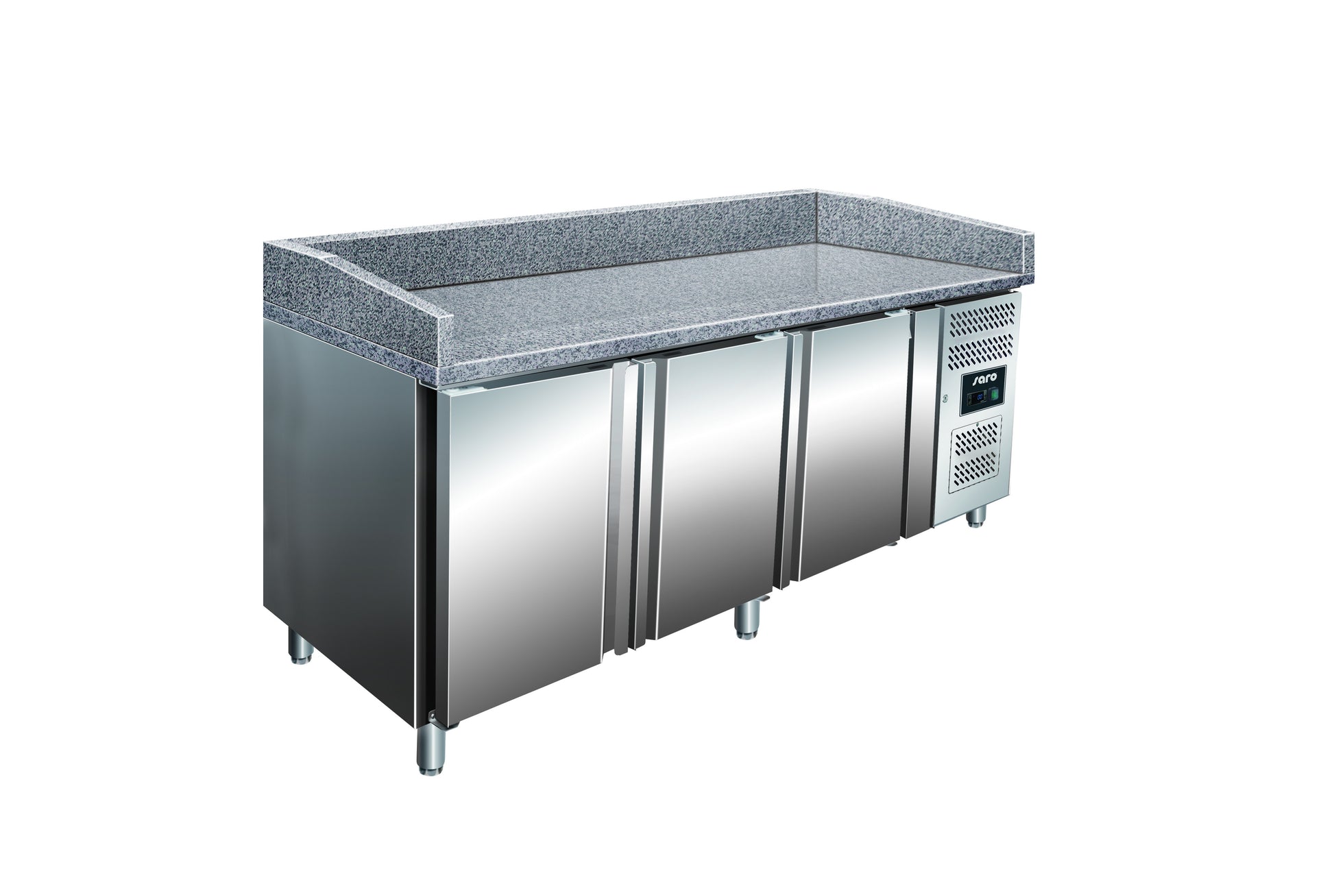 Table pizza - 3 portes - Granit - Professionnel inox 266 L Saro - Saladette Pizza professionnel CHR - matériel cuisine pro - Cuistéo