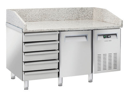 Table réfrigéré de pizza - QZ 16 - Cool Head inox 1500x800x1040 mm 220 L 300 W Coolhead - Table réfrigérée positive professionnel CHR - matériel cuisine pro - Cuistéo
