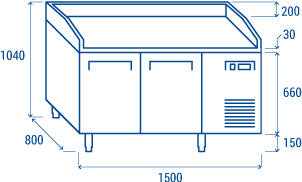 Table réfrigéré pizza - QZ 20 - Cool Head inox 1500x800x1040 mm 430 L 300 W Coolhead - vue 8 - Table réfrigérée positive pro CHR - Cuistéo