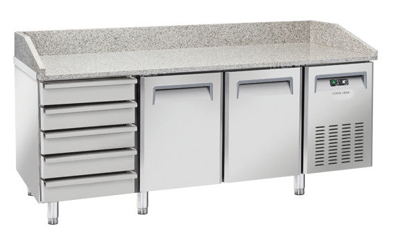 Comptoir pizza réfrigéré - QZ 26 - Cool Head 2025x800x1040 mm 430 L 300 W Coolhead - Table réfrigérée positive professionnel CHR - matériel cuisine pro - Cuistéo