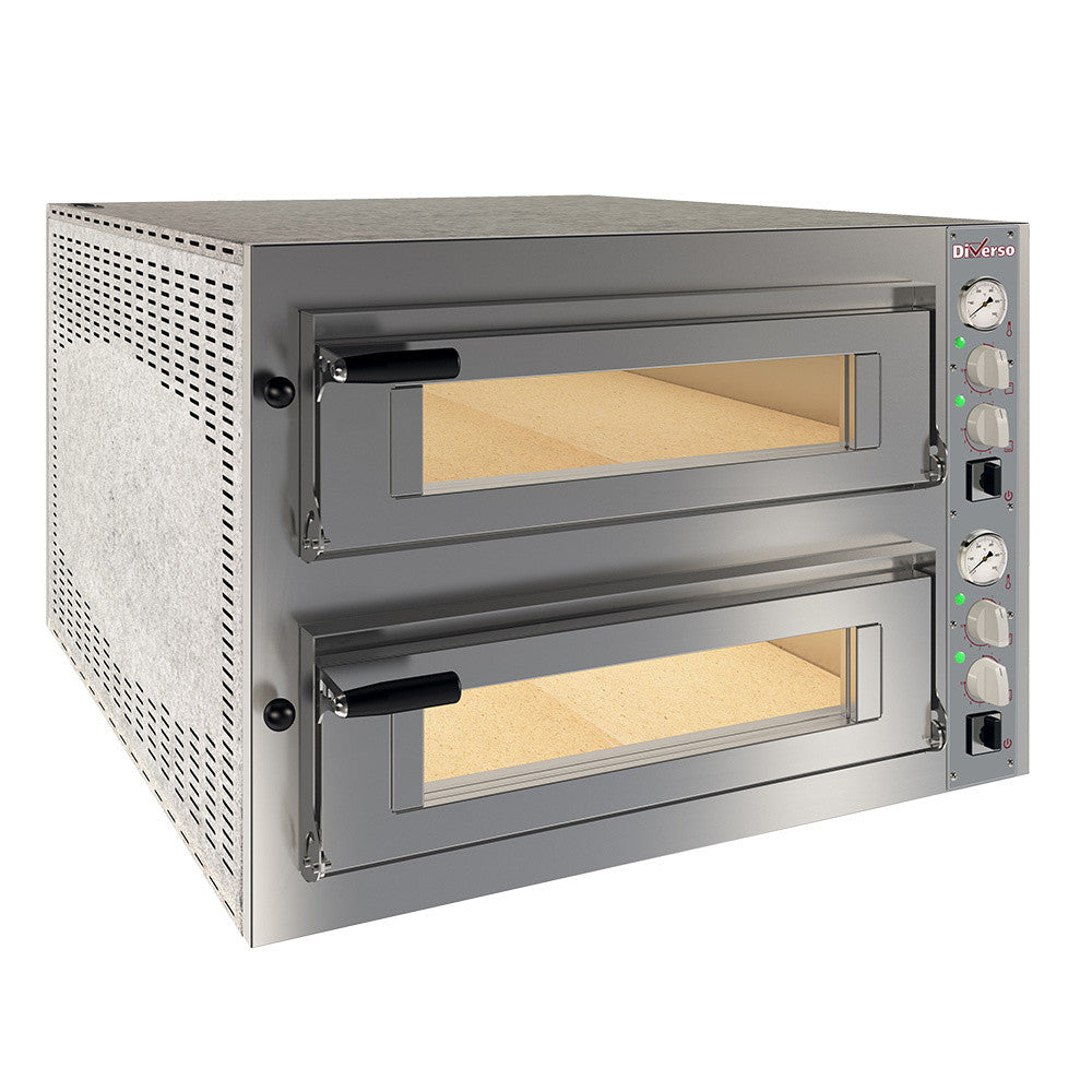 Four électrique 2x 6 pizzas diam.350mm, 2 chambres - Diverso