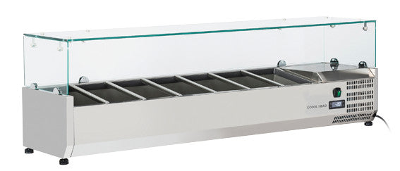 Vitrine réfrigérée horizontale - VRX 18/33 - Cool Head 1500x335x440 mm 46 L 160 W Coolhead - Saladette à Poser professionnel CHR - matériel cuisine pro - Cuistéo