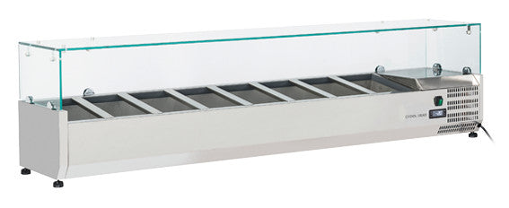 Vitrine réfrigérée horizontale - VRX 18/33 - Cool Head 1800x335x440 mm 58 L 160 W Coolhead - Saladette à Poser professionnel CHR - matériel cuisine pro - Cuistéo