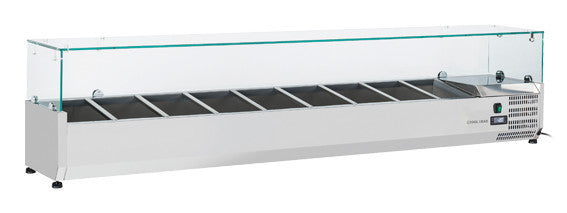 Vitrine horizontale réfrigérée - VRX 20/33 - Cool Head 2000x335x440 mm 66 L 160 W Coolhead - Saladette à Poser professionnel CHR - matériel cuisine pro - Cuistéo