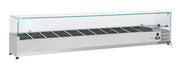 Vitrine réfrigérée 2200 mm - 11 bacs GN1/4 - +2° à +8°C - Thermostat numérique - Cool Head 74 L 160 W Coolhead - Saladette à Poser professionnel CHR - matériel cuisine pro - Cuistéo