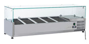 Vitrine réfrigérée horizontale GN1/3 - VRX 13/38 - Cool Head 1300x395x440 mm 48 L 160 W Coolhead - Saladette à Poser professionnel CHR - matériel cuisine pro - Cuistéo