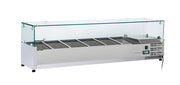 Vitrine horizontal réfrigéré GN1/3 - VRX 15/38 - Cool Head 1500x395x440 mm 58 L 160 W Coolhead - Saladette à Poser professionnel CHR - matériel cuisine pro - Cuistéo