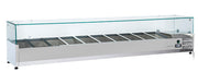 Vitrine réfrigérée horizontale GN1/3 - VRX 22/38 - Cool Head 2200x395x440 mm 93 L 160 W Coolhead - Saladette à Poser professionnel CHR - matériel cuisine pro - Cuistéo