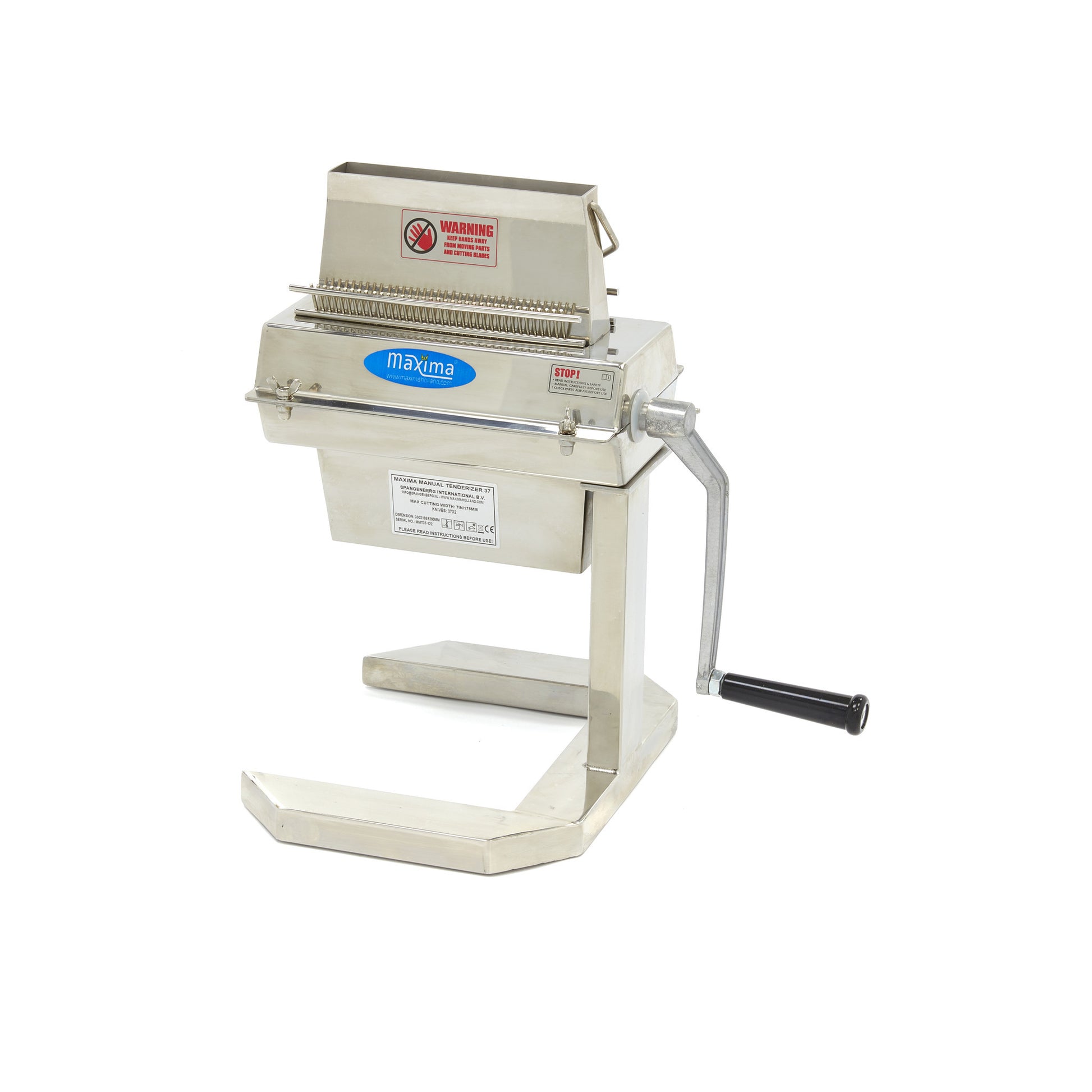 Attendrisseur de viande - 2 rouleaux - 37 lames - 17,5 x 2,5 cm entrée Maxima - Matériel boucherie professionnel CHR - matériel cuisine pro - Cuistéo