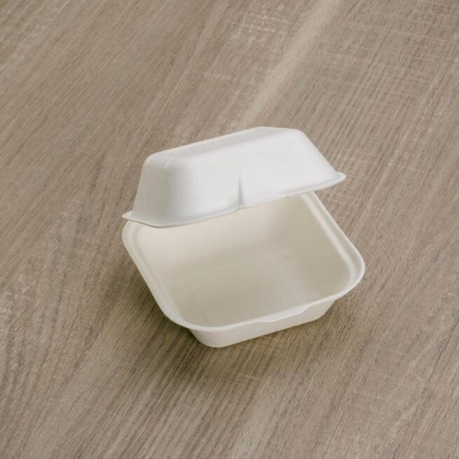 Boîte à burger jetable petit 12x12 × 8 cm, lot de 125 - Ecobioshopping