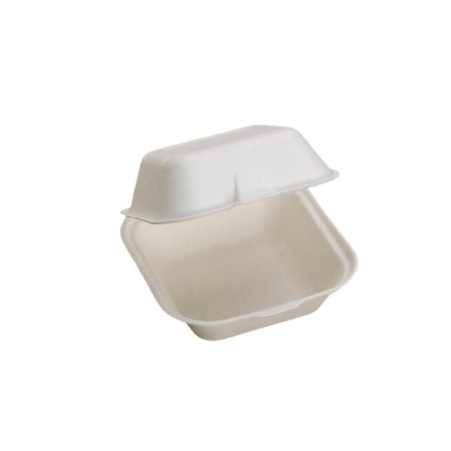 Boîte à burger jetable petit 12 x 12 × 8 cm, lot de 500 - Ecobioshopping
