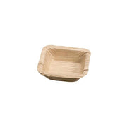 Barquette rectangle jetable 7 × 7 cm en feuille de palmier, lot de 600 - Ecobioshopping