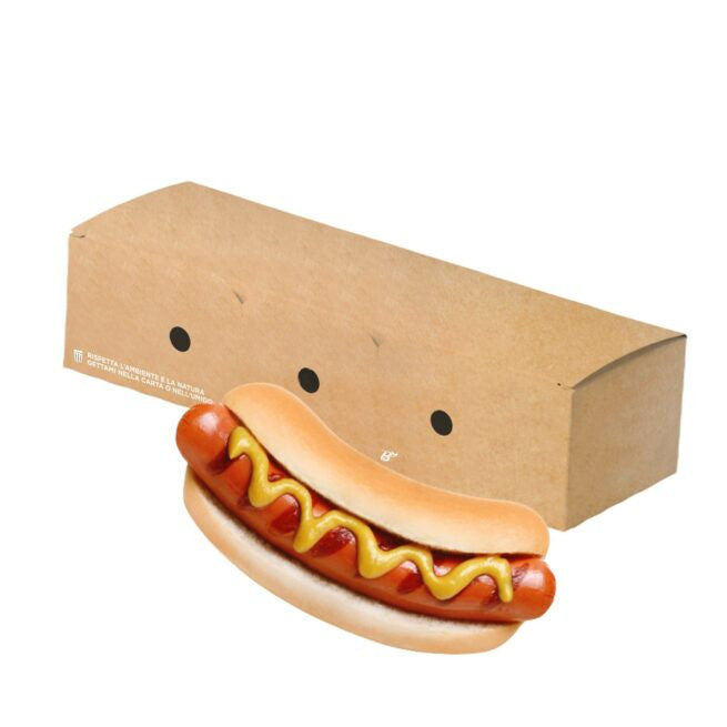 Barquette à hot-dog jetable refermable 23x7 × 5 cm, lot de 500 - Ecobioshopping