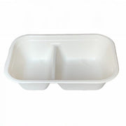 Barquette jetable à deux compartiments 1000 ml, lot de 250 - Ecobioshopping