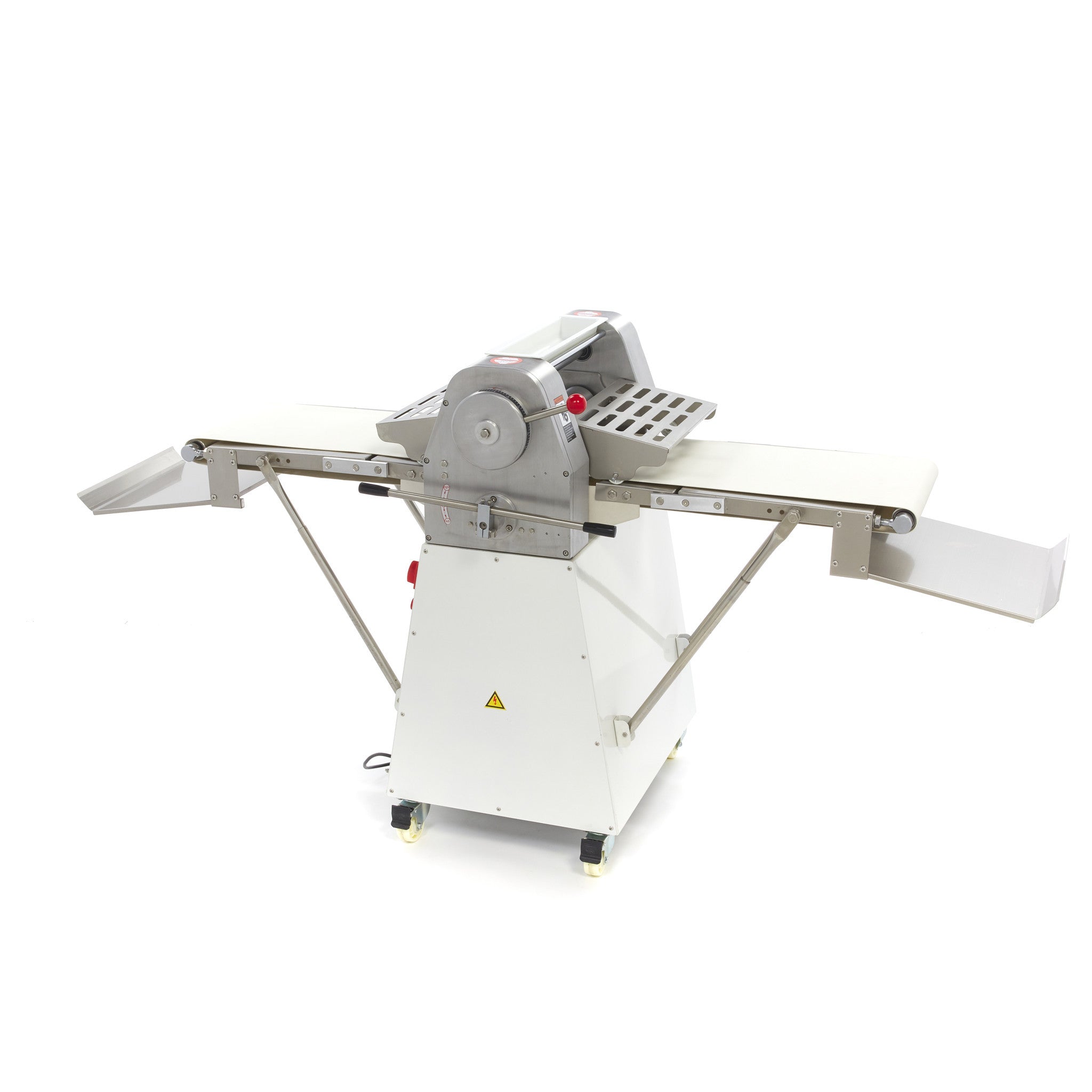 Lamineuse à pâte professionnelle pliable 38 cm - Idéale CHR - Modèle sur pied 750 W Maxima - Laminoir à bande professionnel CHR - matériel cuisine pro - Cuistéo
