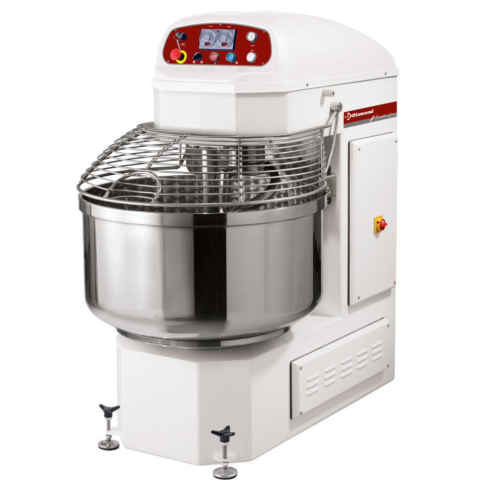 Pétrin à spirale 2 vitesses 2 timers 2 moteurs 80 kg - Diamond