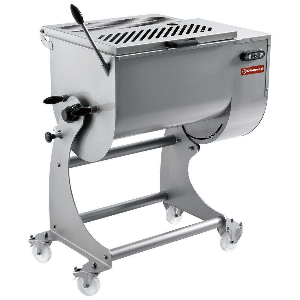 Mélangeur à viande inox 80 kg sur roues - Diamond