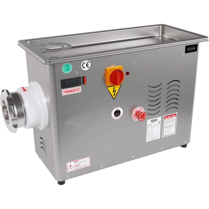 Hachoir 750kg/h 400v tête fixe réfrigérée - L 390 x P 870 x H 570 mm - Combisteel