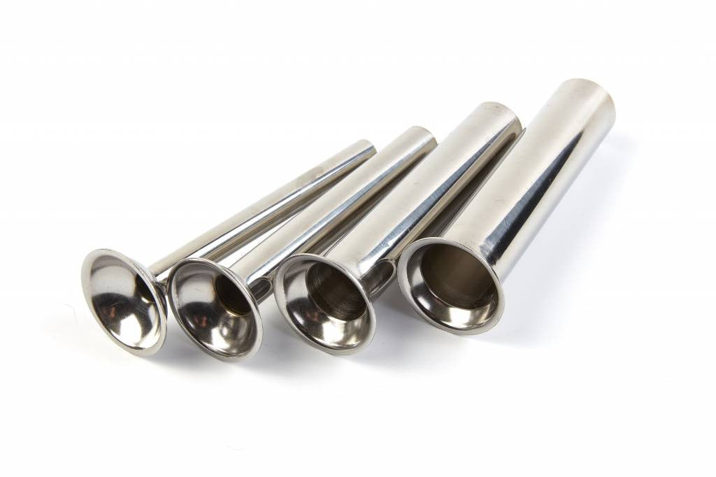 Tubes de remplissage pour saucisses en acier inoxydable - jeu de 4 pièces Maxima - Accessoire boucherie professionnel CHR - matériel cuisine pro - Cuistéo