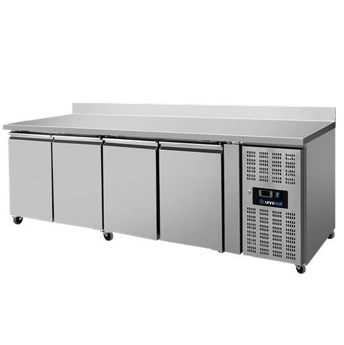 Table réfrigérée positive 4 portes GN 1/1 - L 2230 x P 700 x H 850 mm - Unninox