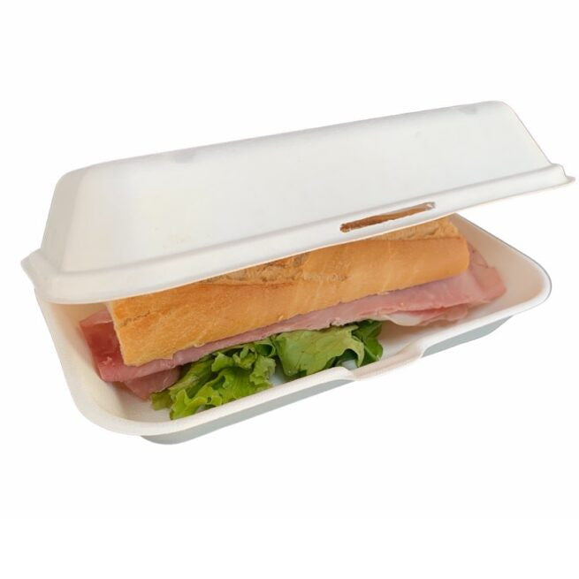 Boîte repas jetable 23x14 × 8 cm, lot de 125 - Ecobioshopping