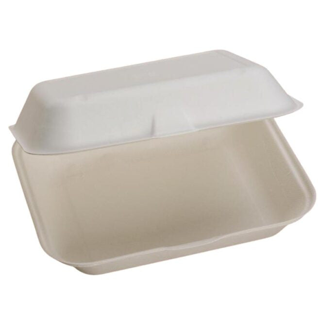 Boîte repas jetable 23x19 × 8 cm, lot de 125 - Ecobioshopping