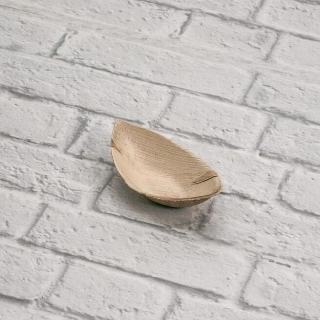 Barquette bateau jetable 12 × 6 cm en Feuille de Palmier, lot de 600 - Ecobioshopping