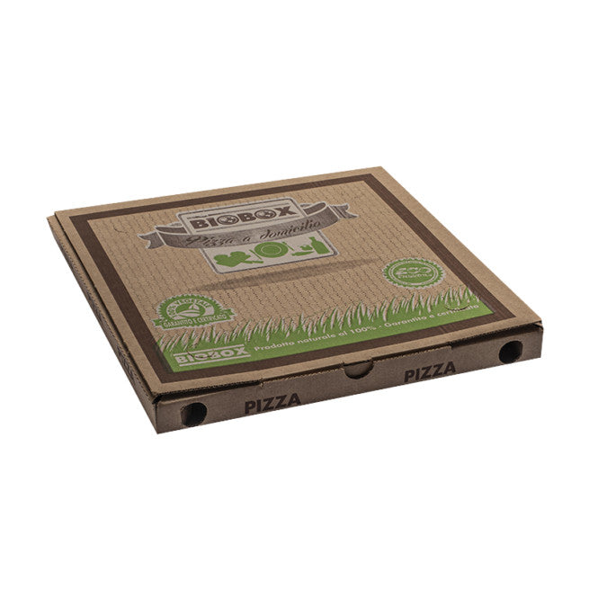 Boîte à pizza BIO 32,5x32,5x3h cm - 500 pièces. - Ecobioshopping