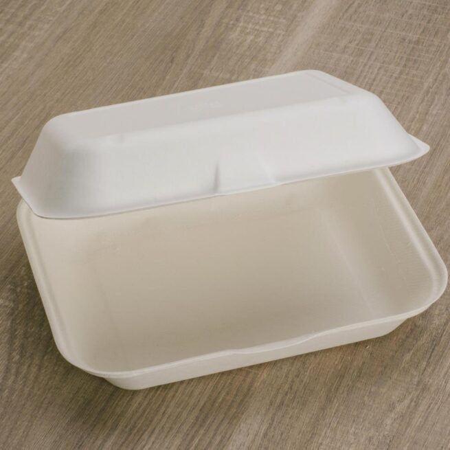 Boîte repas jetable 23x19 × 8 cm, lot de 250 - Ecobioshopping