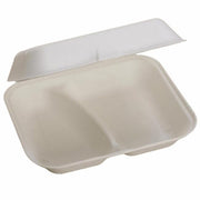 Boîte repas jetable deux compartiments 250 pièces - Ecobioshopping