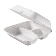 Boîte repas jetable trois compartiments, lot de 250 - Ecobioshopping