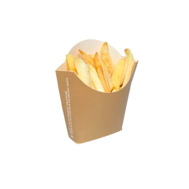 Emballage jetable pour frites Small 9x4 × 10 cm, lot de 100 - Ecobioshopping