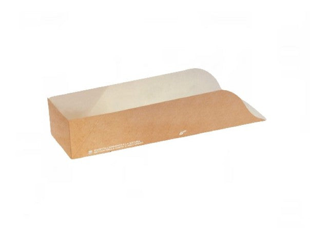 Barquette à hot-dog jetable grand 25x7 × 5 cm, lot de 50 - Ecobioshopping