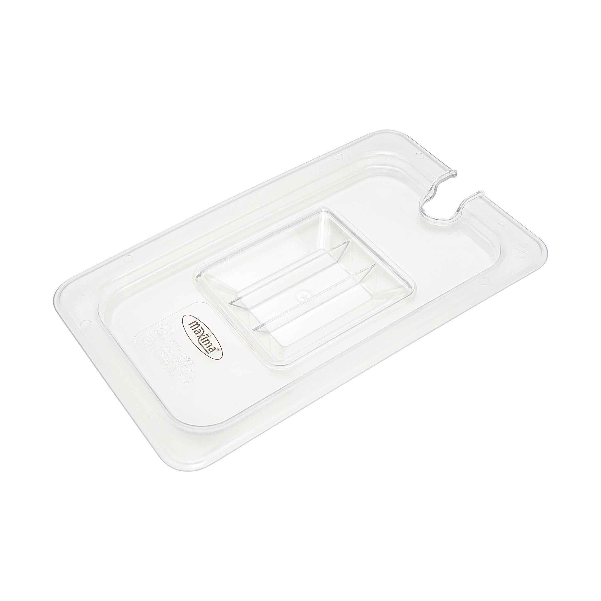 Couvercle Gastronorm - 1/6 GN - Polycarbonate - avec enfoncement Maxima - Bac GN gastronorme professionnel CHR - matériel cuisine pro - Cuistéo