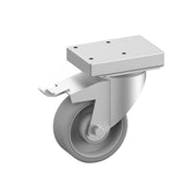 Roues en acier inox avec frein Ø 100 mm - 2 pièce - Diamond