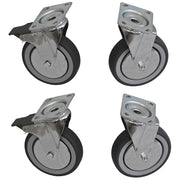 Kit 4 roues pivotantes inox armoire 2 avec freins - Diamond