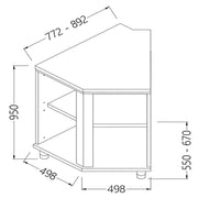 Comptoir de bar neutres section caisse 45° ouvert - Diamond